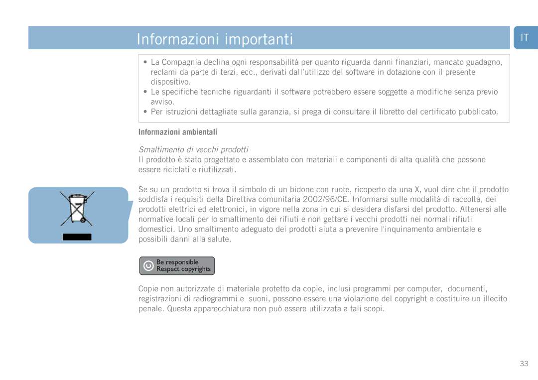 Philips FM01SW20, FM01SW60, FM01SW40, FM01SW80 user manual Informazioni ambientali, Smaltimento di vecchi prodotti 