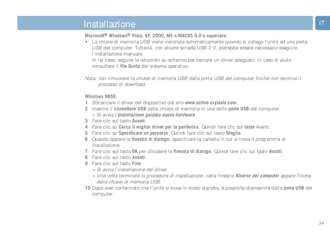 Philips FM01SW40, FM01SW60, FM01SW20, FM01SW80 user manual Si avvia l’Installazione guidata nuovo hardware 