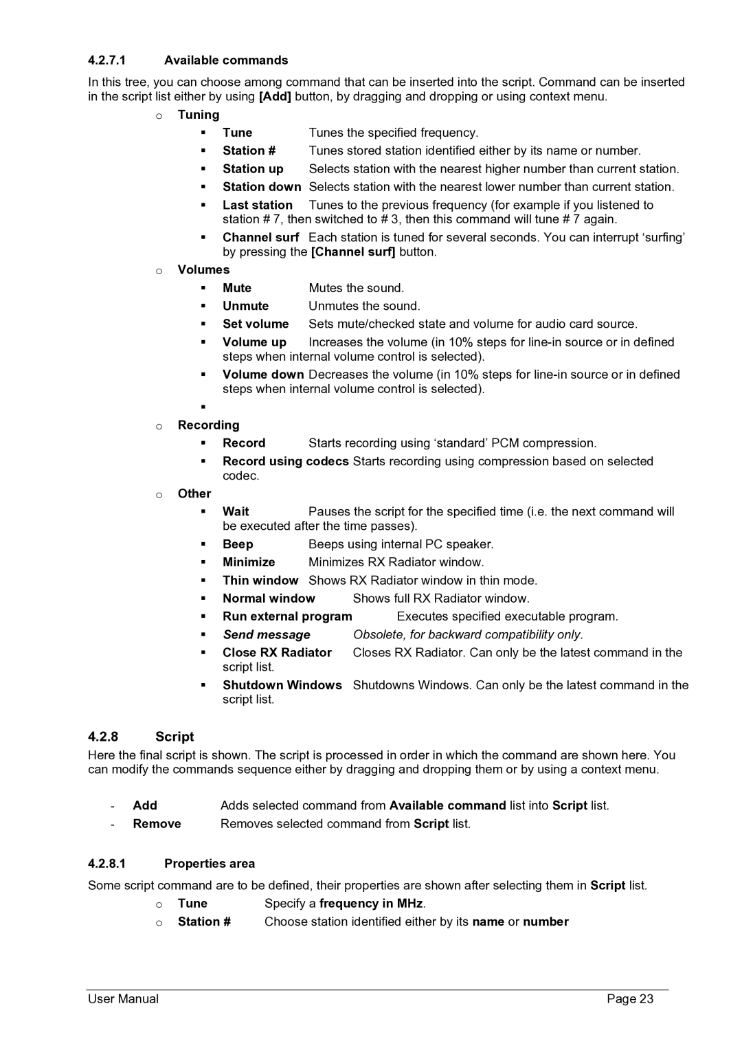 Philips FMU-100 user manual Script 