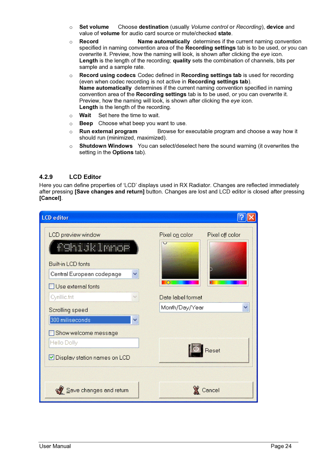 Philips FMU-100 user manual LCD Editor 