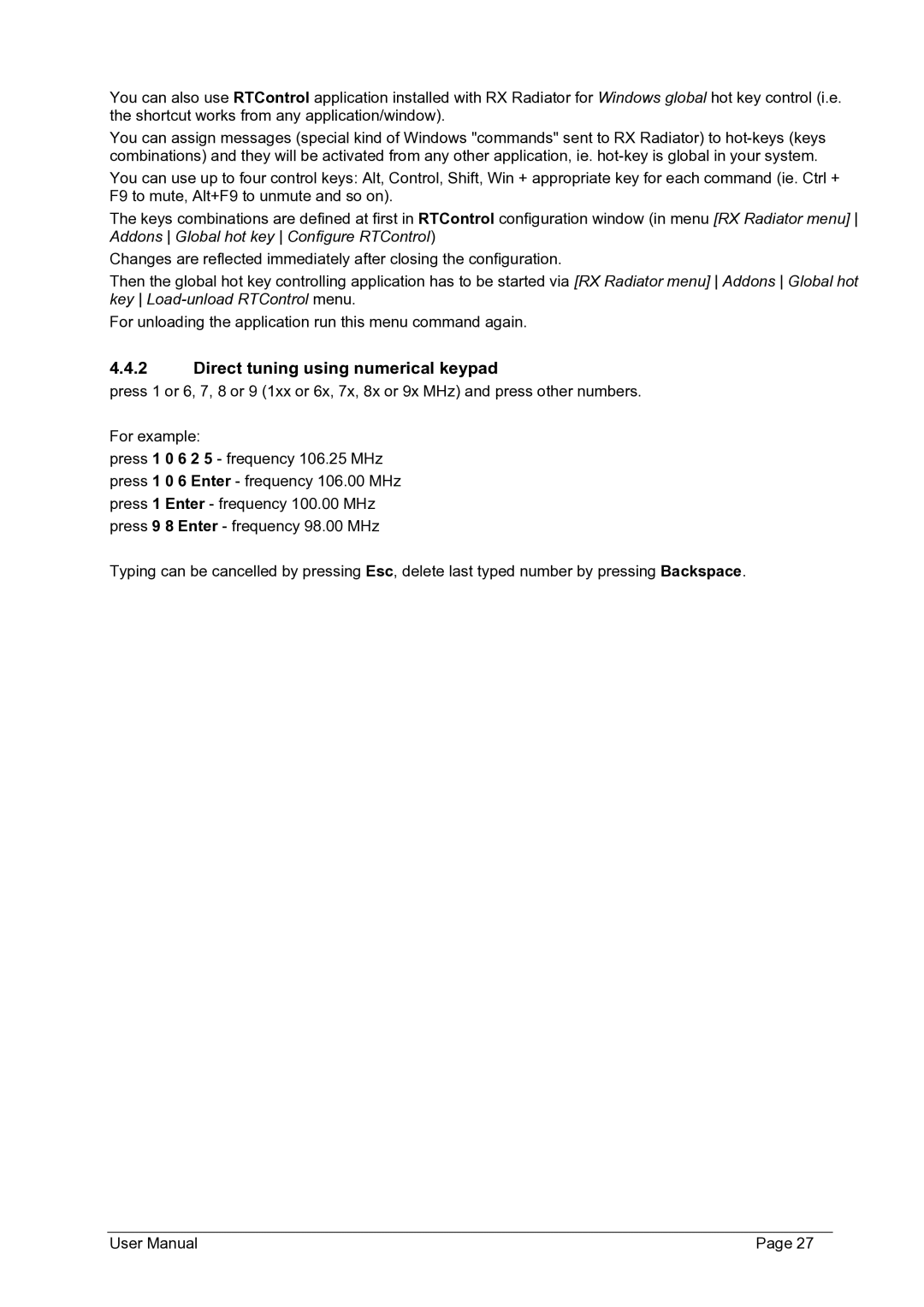 Philips FMU-100 user manual Direct tuning using numerical keypad 