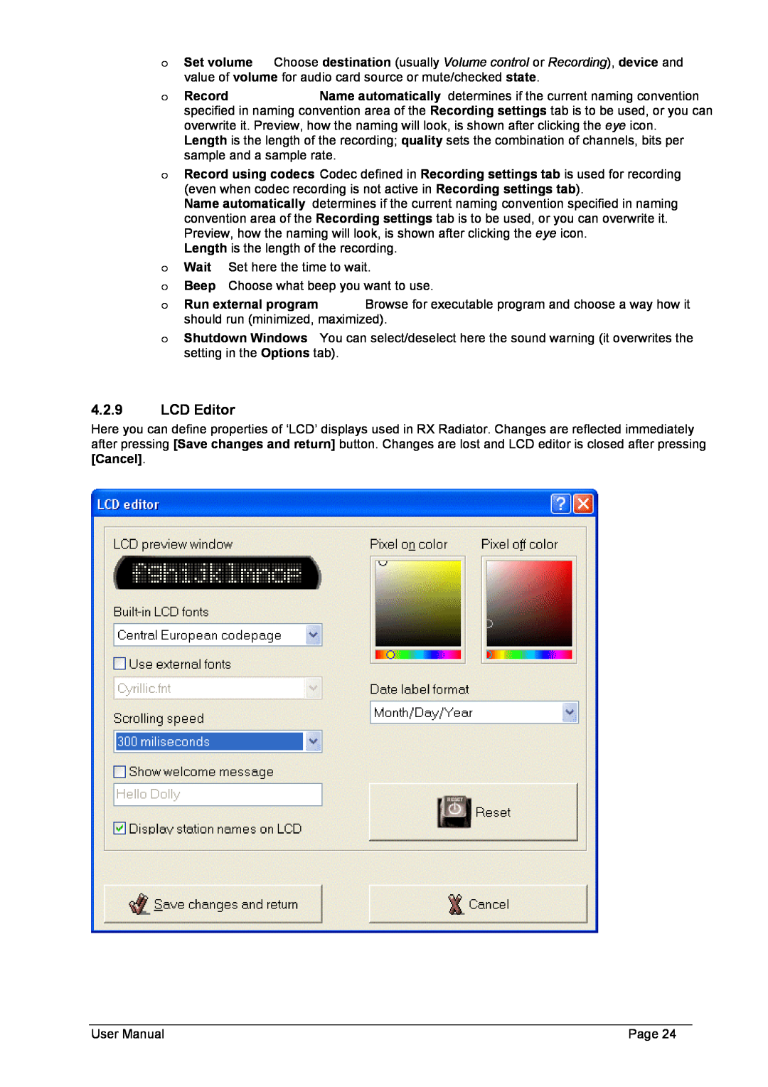 Philips FMU-100 user manual 4.2.9LCD Editor 