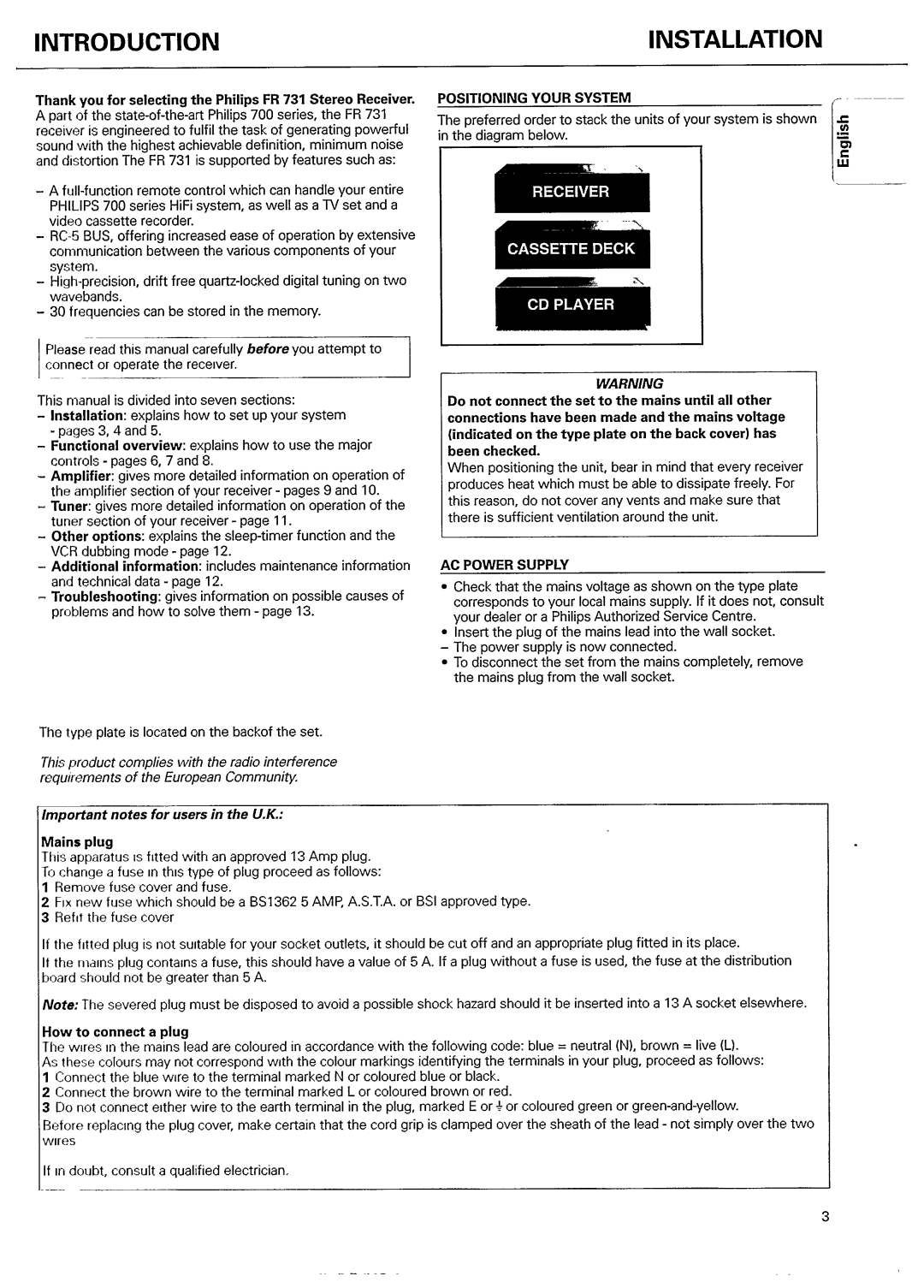 Philips FR731 manual 