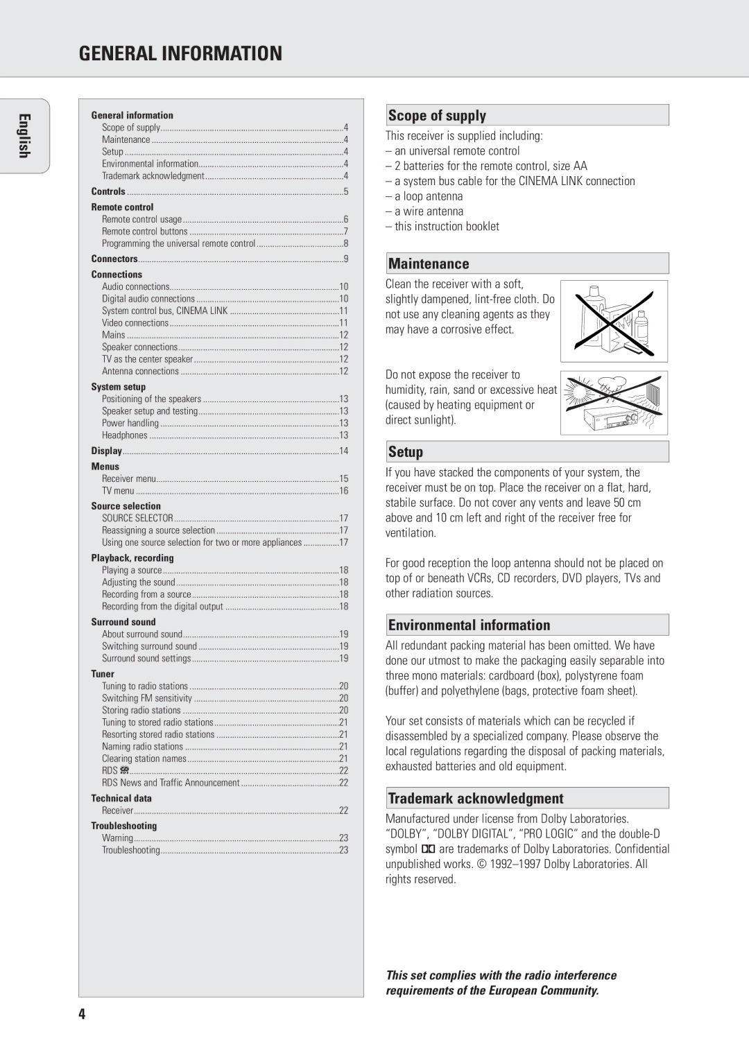 Philips FR970, FR960 manual General Information 