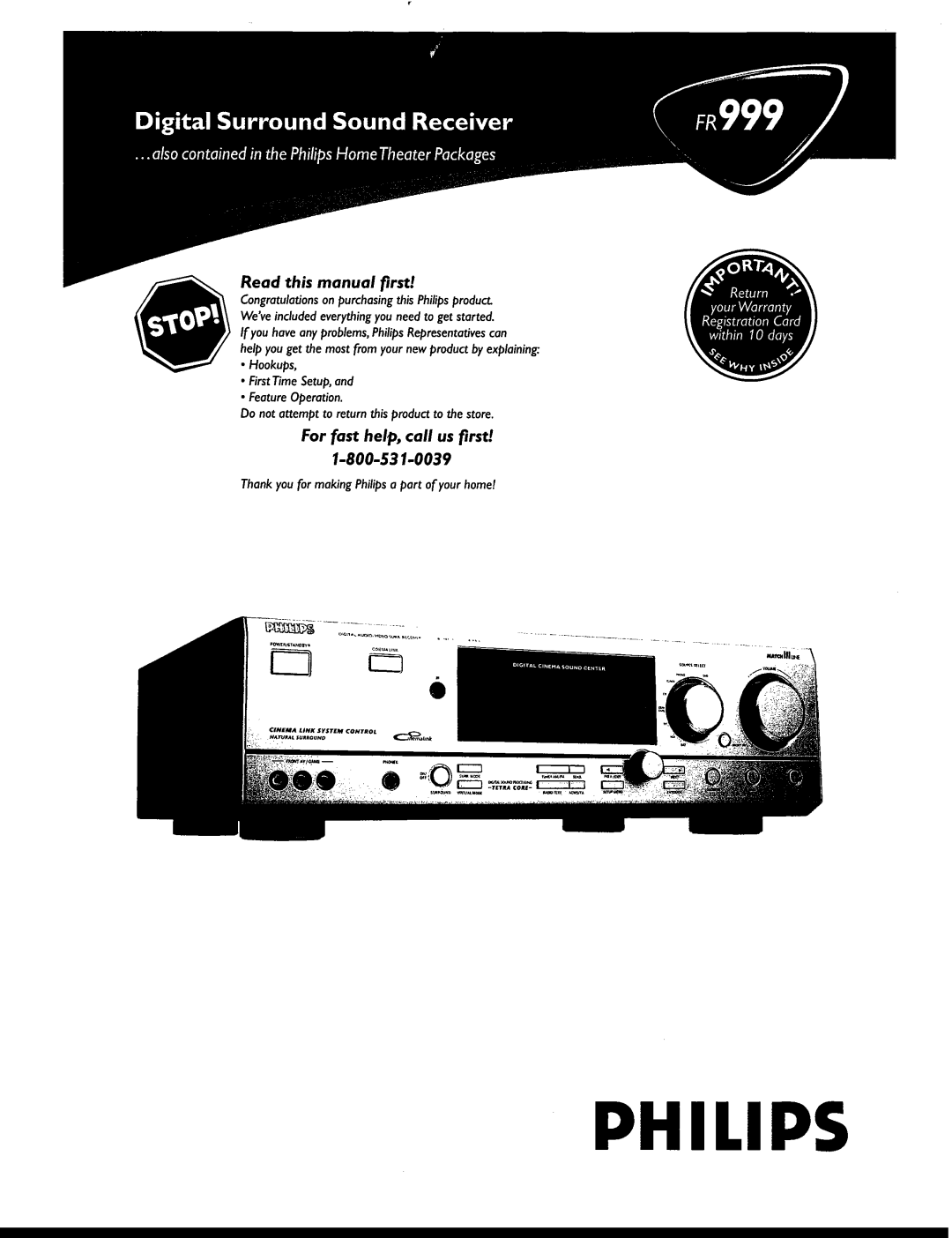 Philips FR999/17 manual 