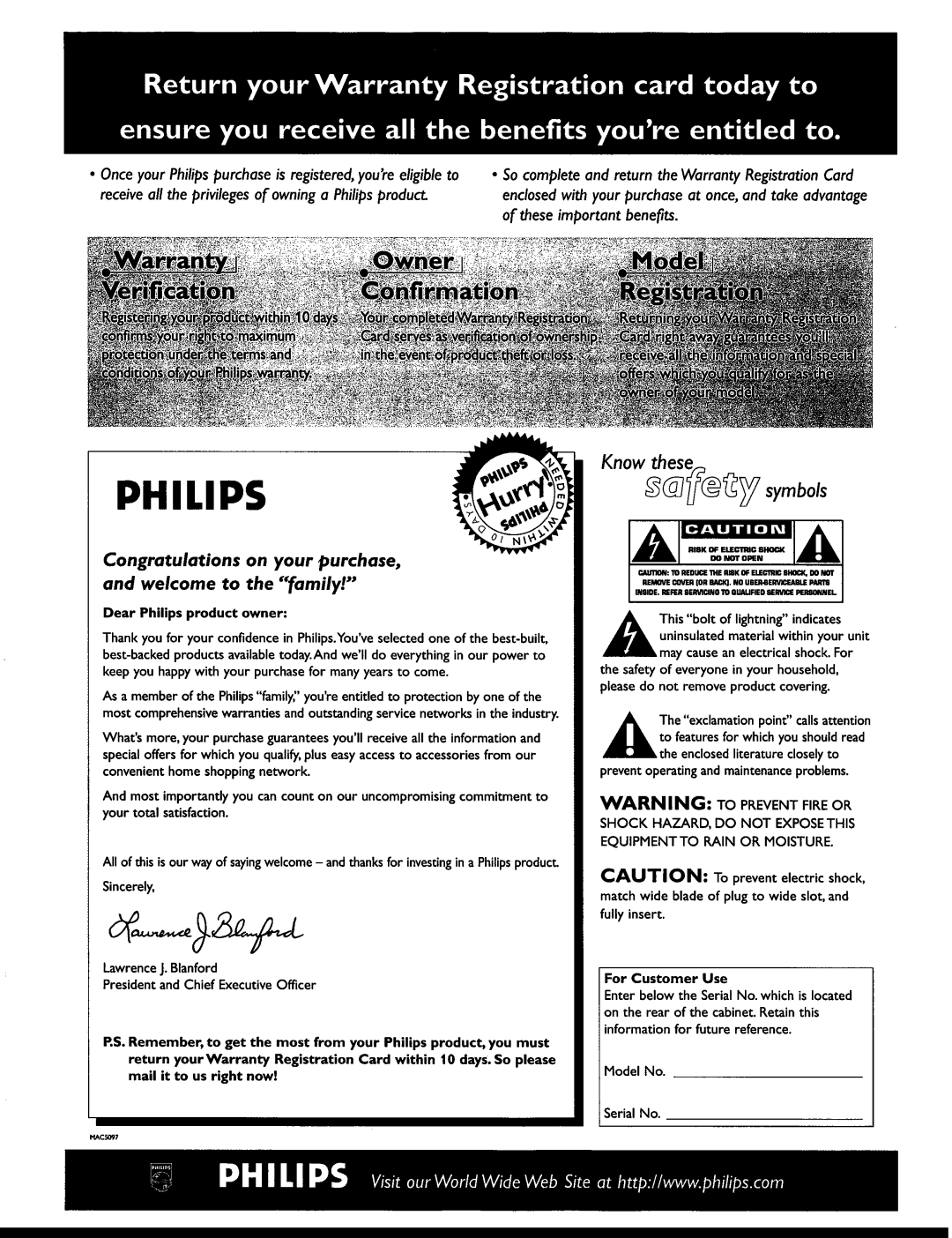 Philips FR999/17 manual 