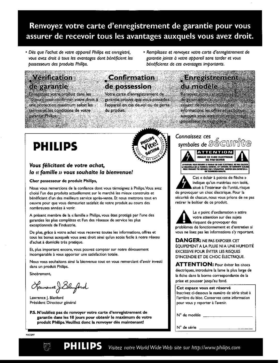 Philips FR999/17 manual 