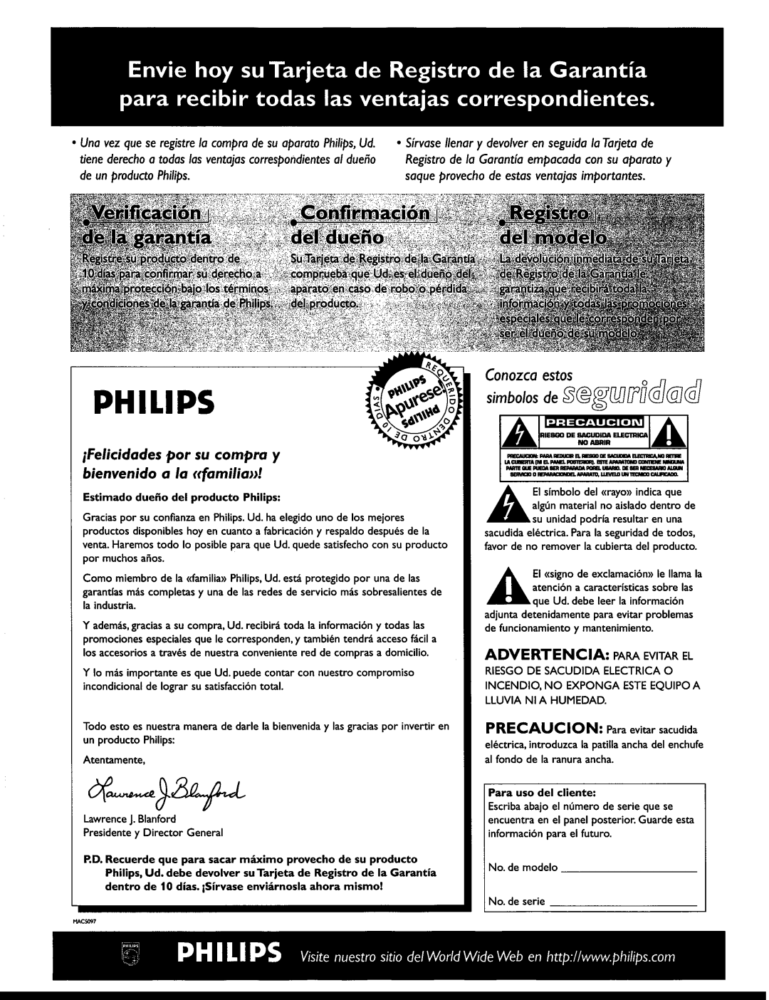 Philips FR999/17 manual 