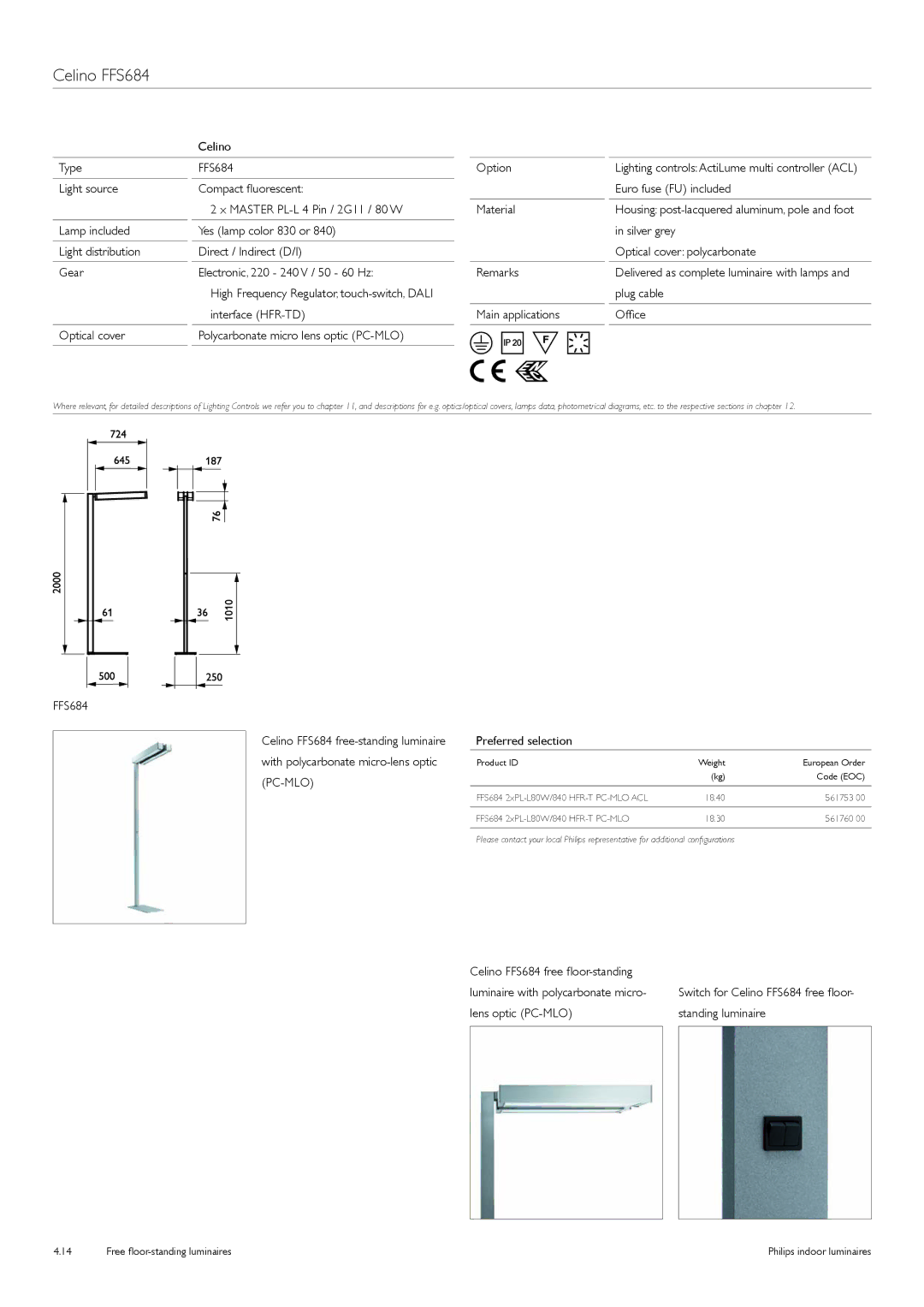 Philips Free Floor-Standing Luminaires manual Celino FFS684 