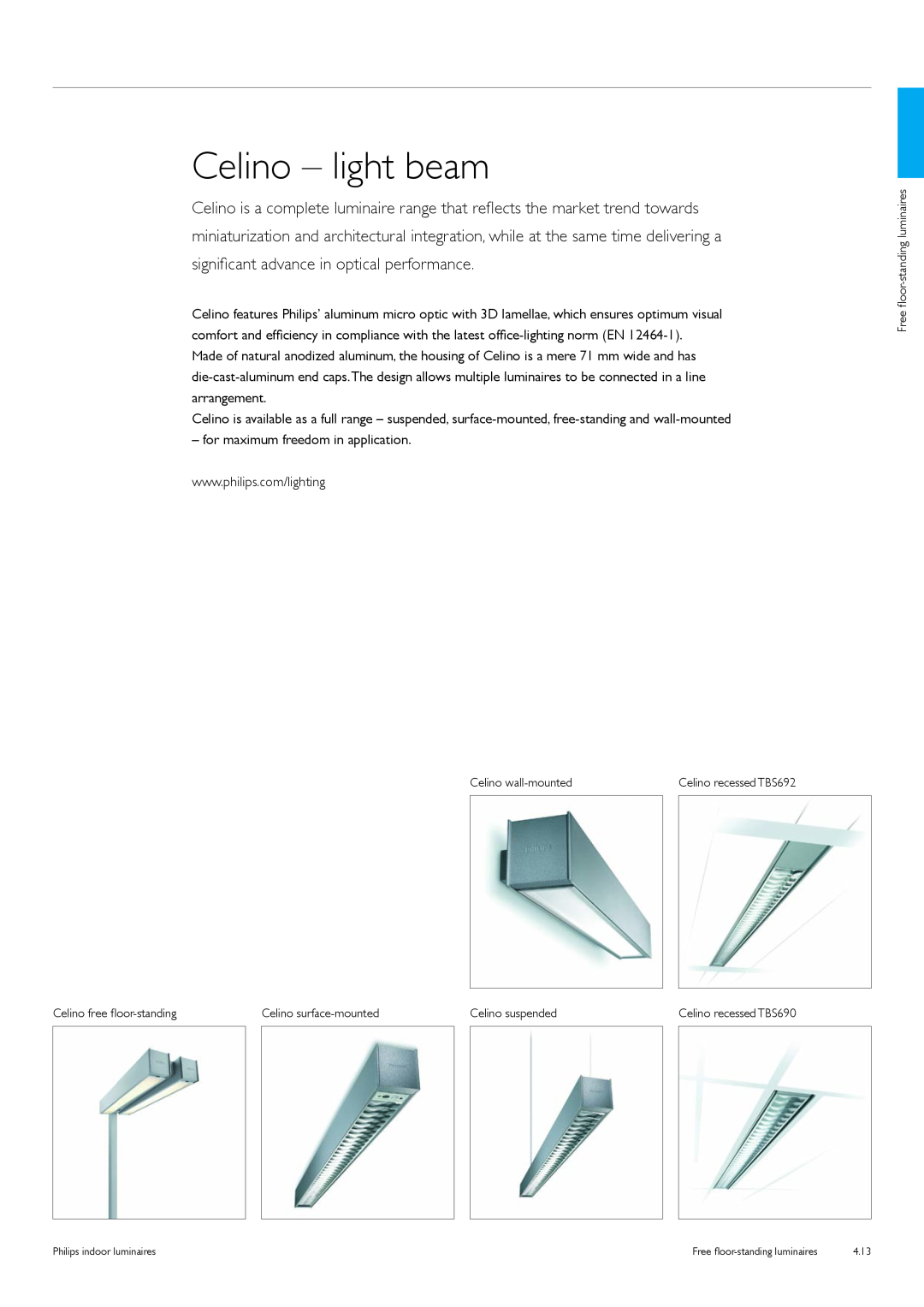 Philips Free Floor-Standing Luminaires manual Celino - light beam 