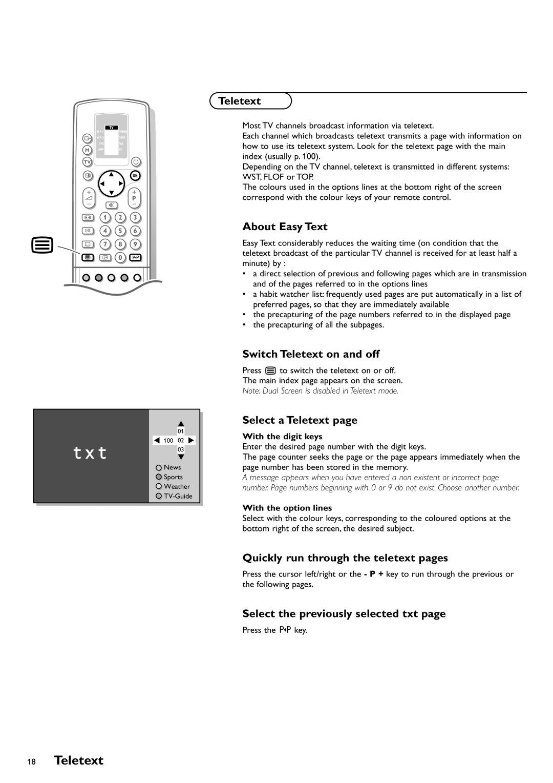 Philips FTR9952/12 manual Teletext 