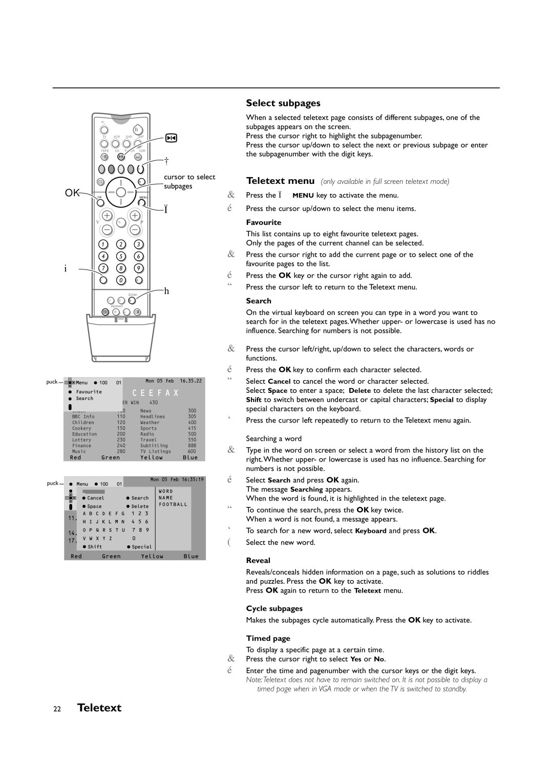 Philips FTR9955/12 manual Select subpages 