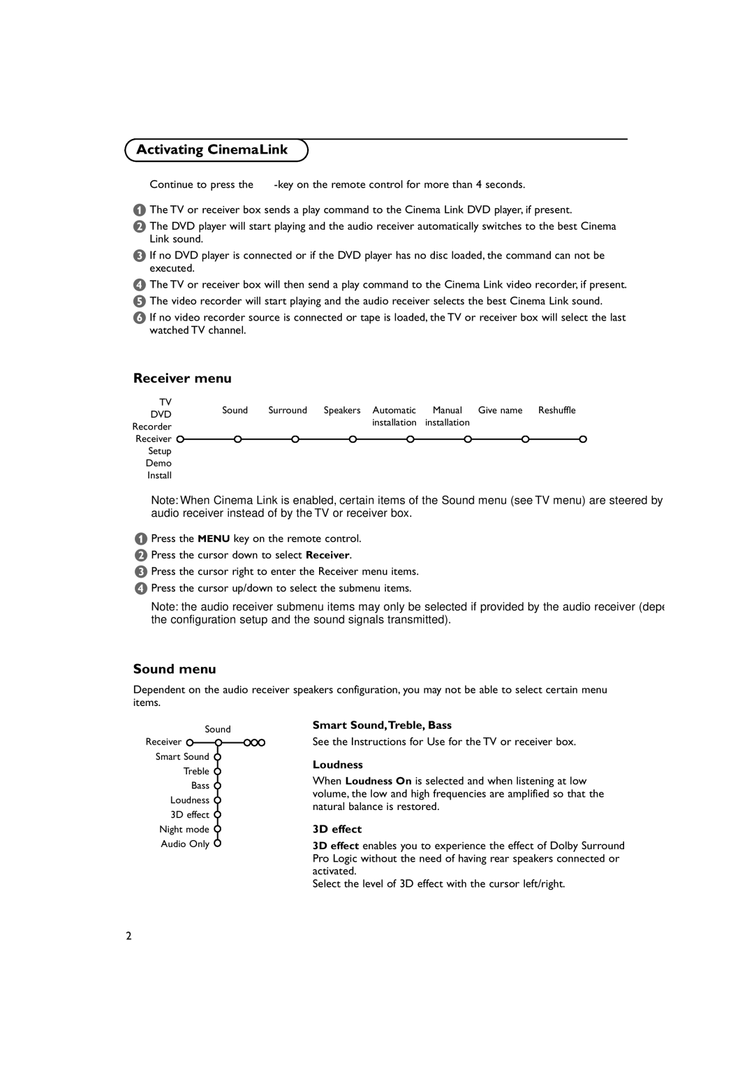 Philips FTR9955/12 manual Activating CinemaLink 