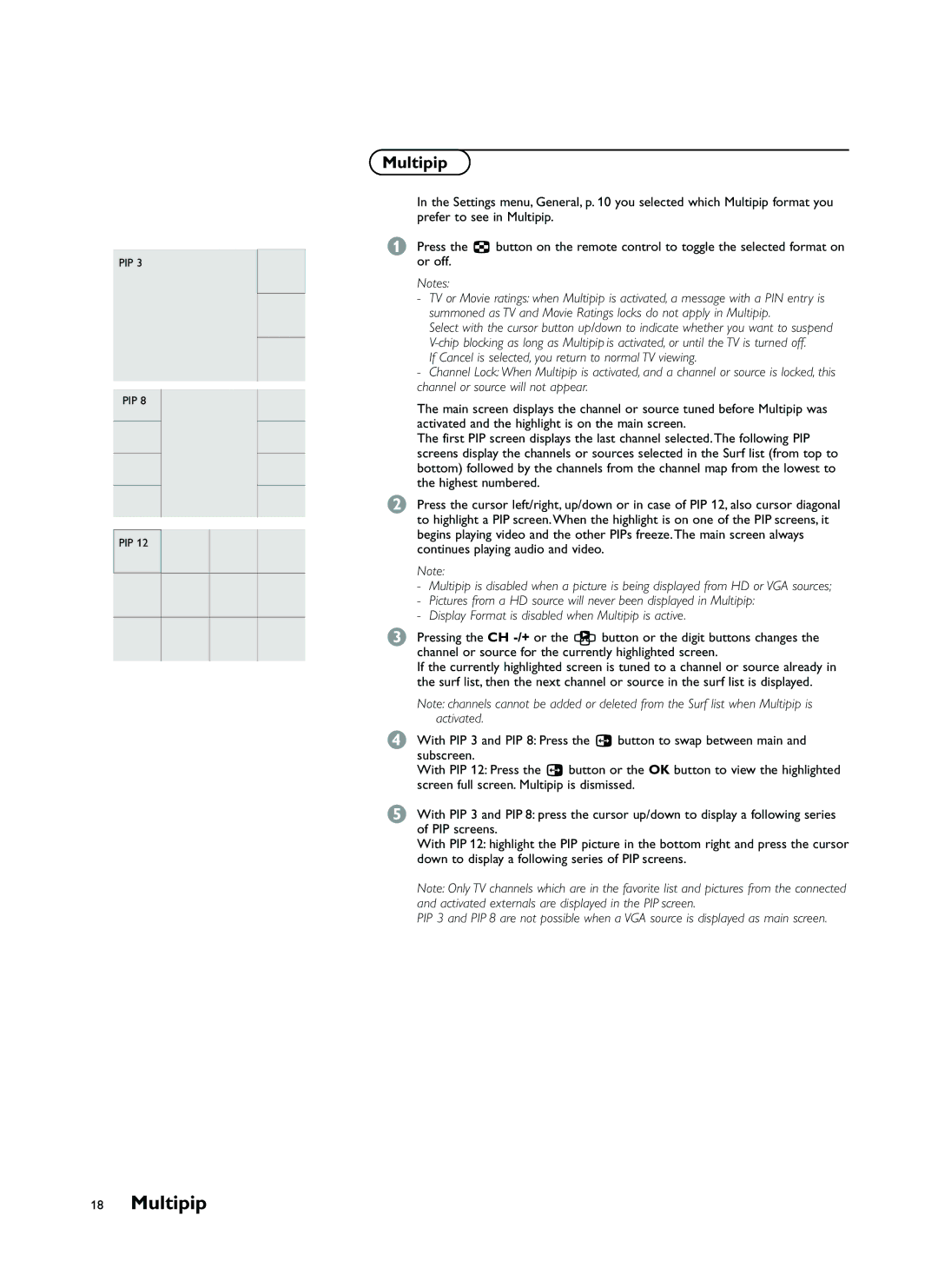 Philips FTR9964 manual Multipip 