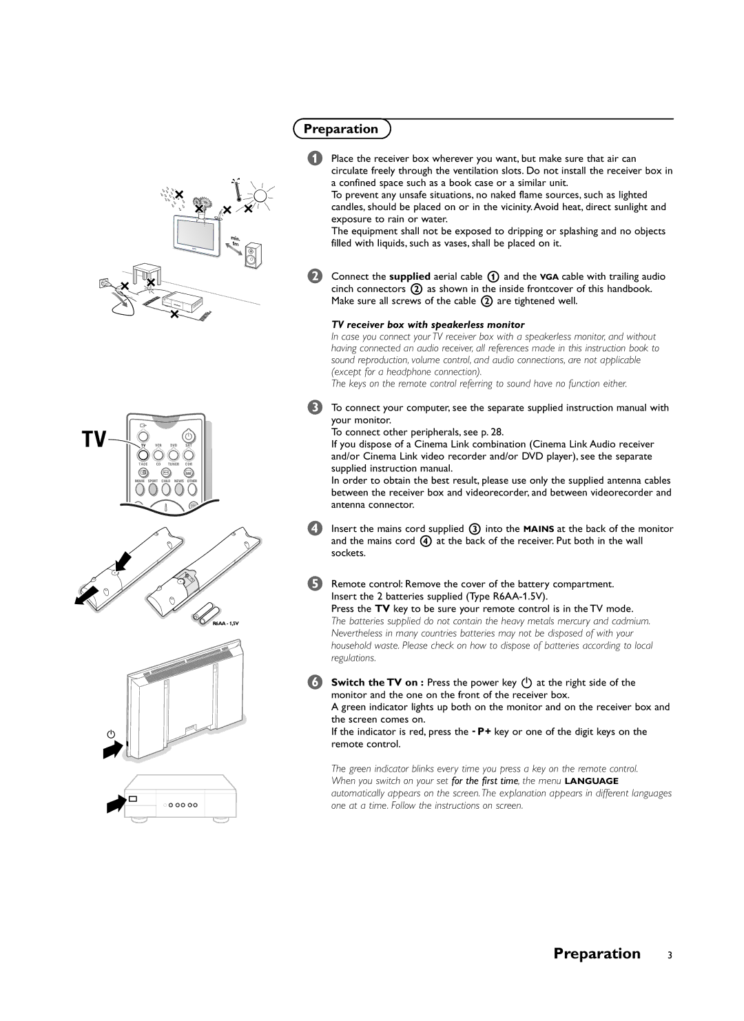 Philips FTR9964/69S manual Preparation 