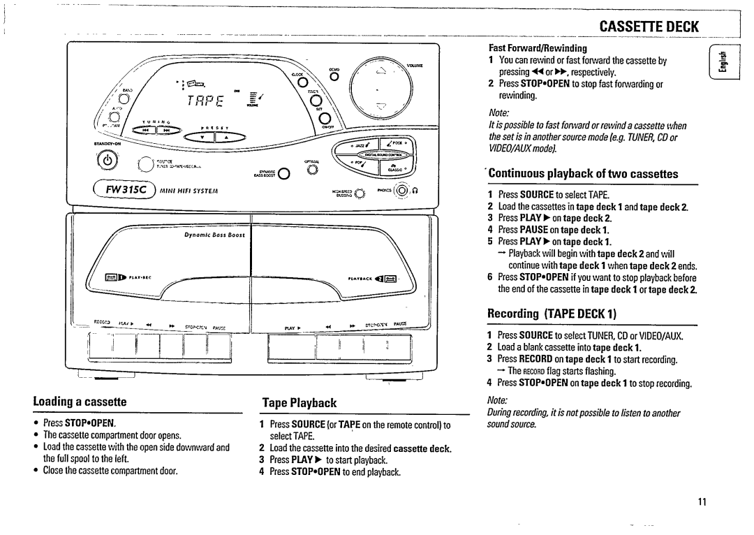 Philips FW 315C manual 