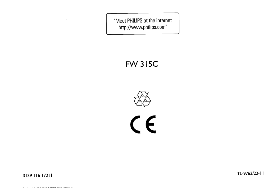 Philips FW 315C manual 