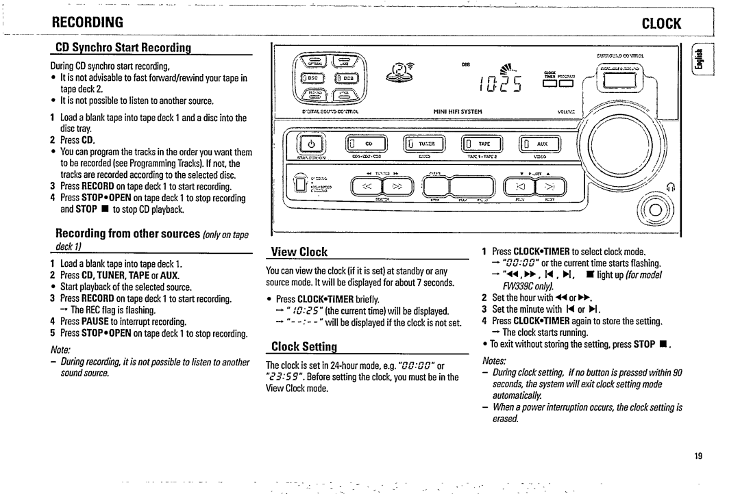 Philips FW 316C, FW 339C manual 