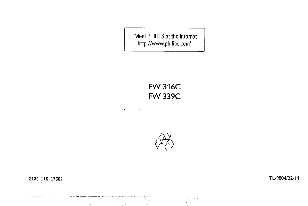 Philips FW 339C, FW 316C manual 