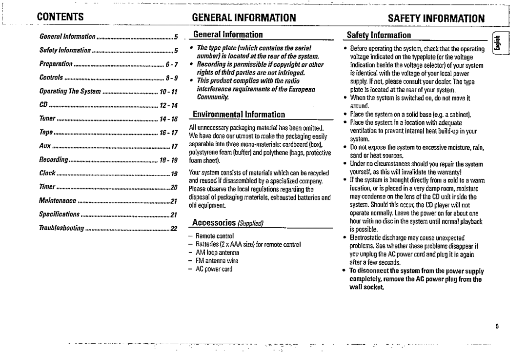 Philips FW 316C, FW 339C manual 