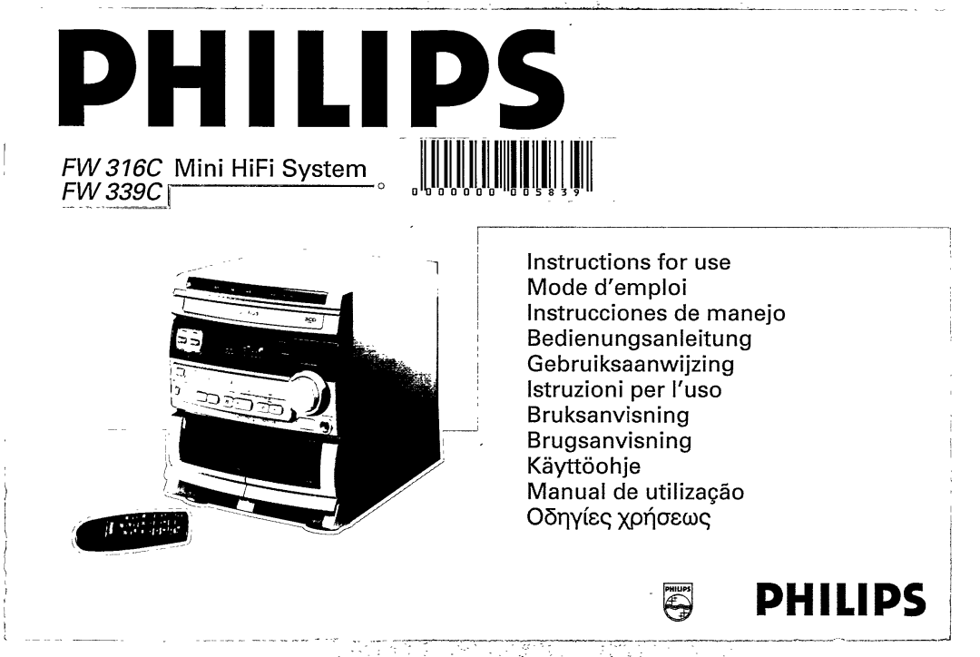 Philips FW 316C, FW 339C manual 