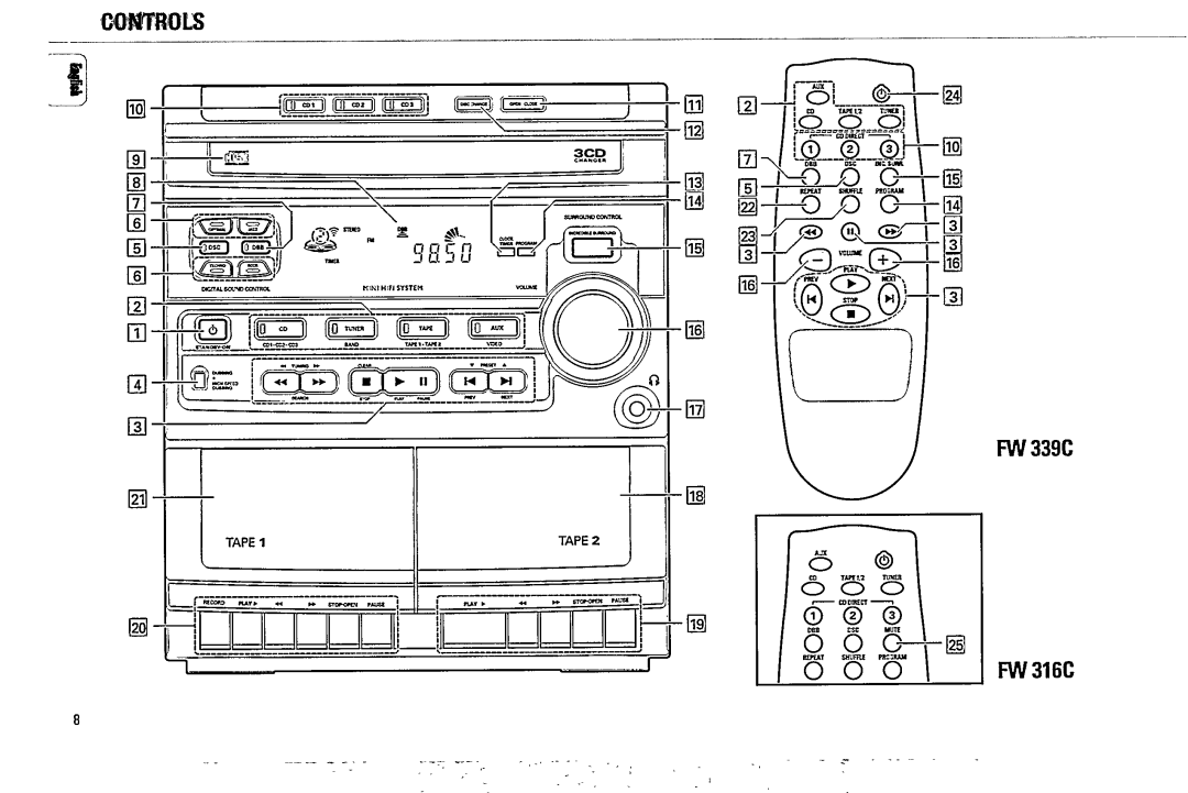 Philips FW 339C, FW 316C manual 