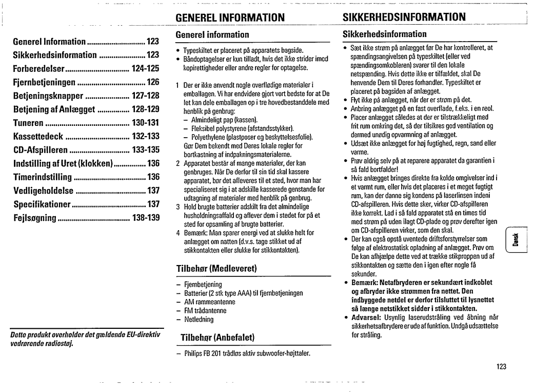 Philips FW 355C manual 