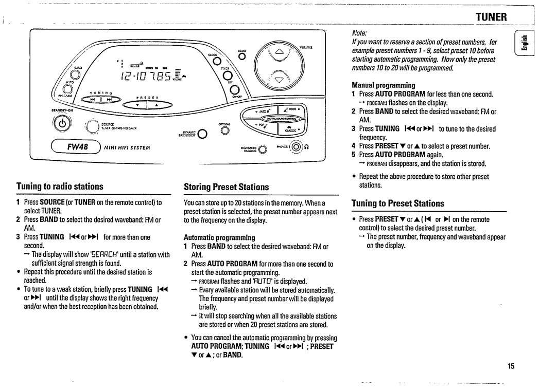 Philips FW 48 manual 