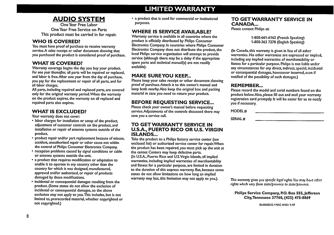 Philips FW 48 manual 