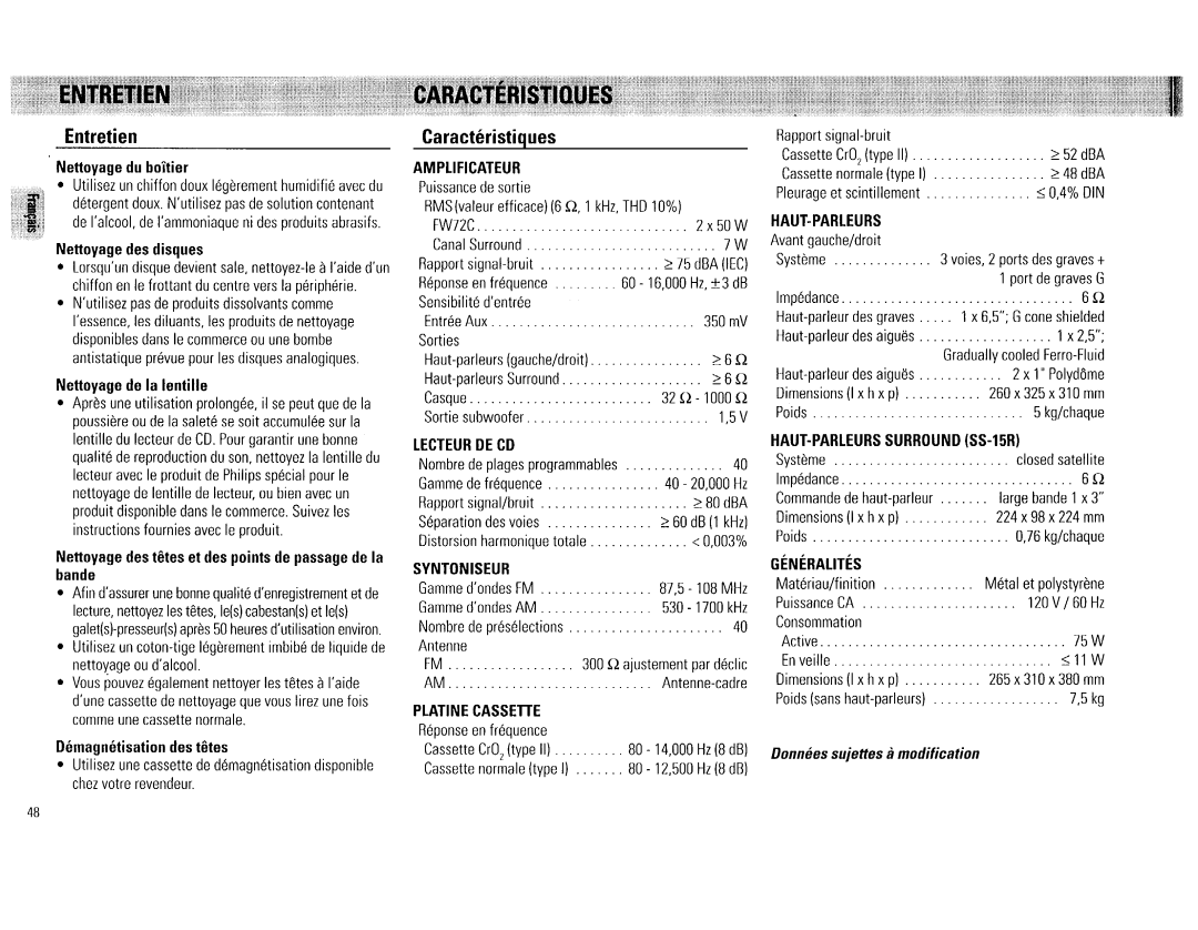 Philips FW 72C manual 