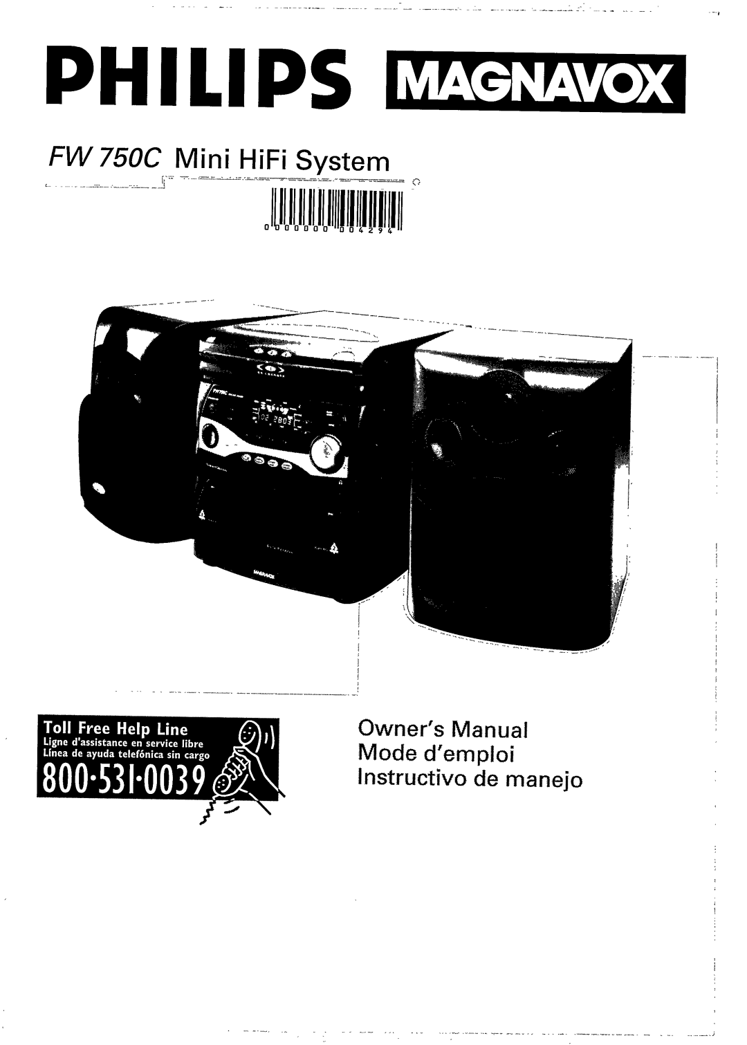 Philips FW 750C manual 