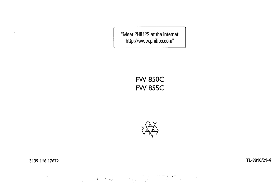 Philips FW 850C, FW855C manual 