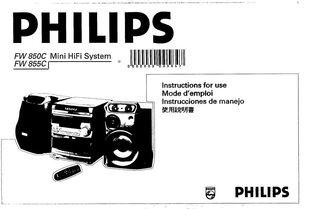Philips FW855C, FW 850C manual 
