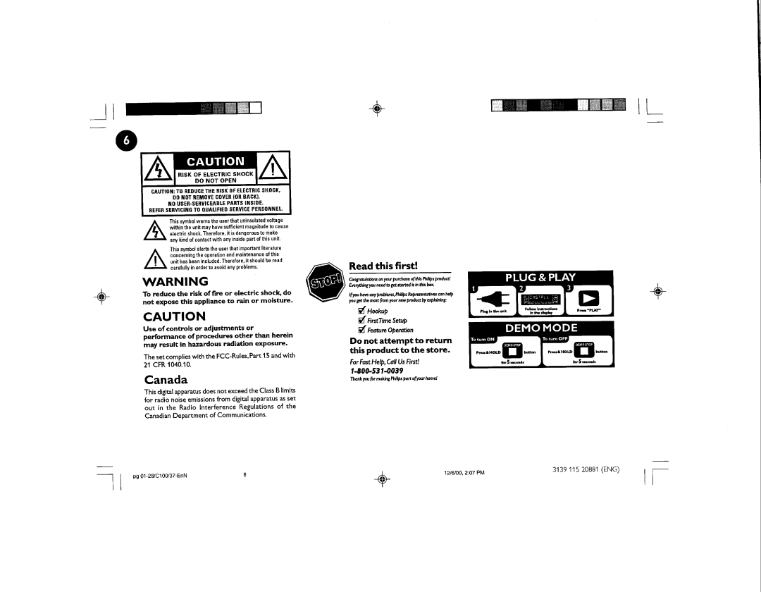 Philips FW-C100 manual 