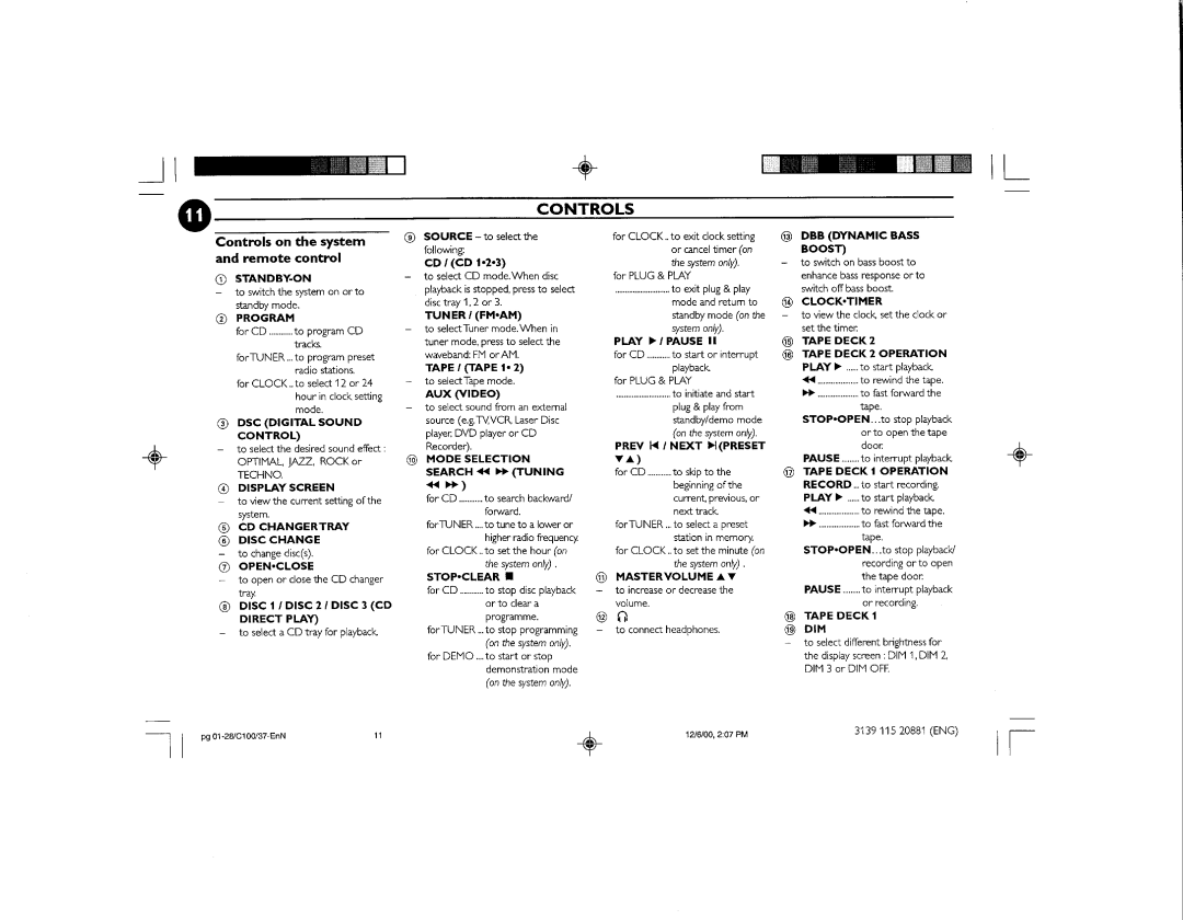 Philips FW-C100 manual 