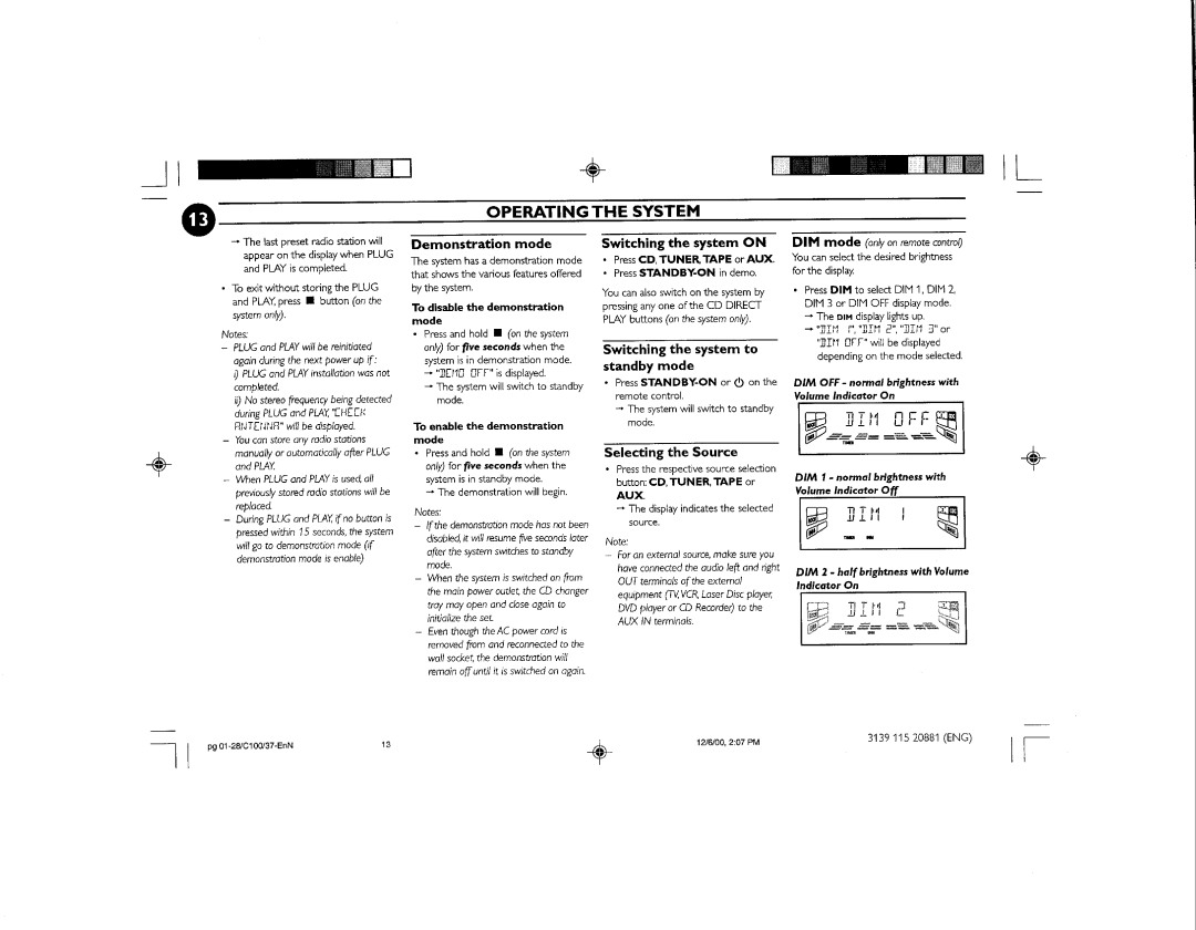 Philips FW-C100 manual 