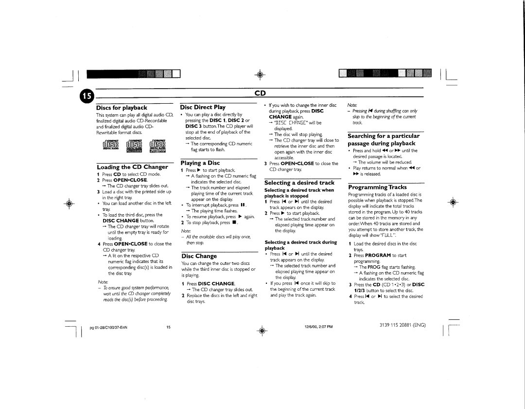 Philips FW-C100 manual 