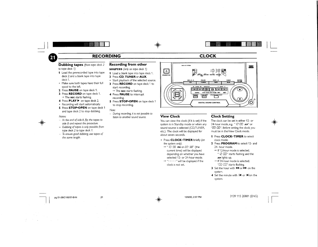 Philips FW-C100 manual 