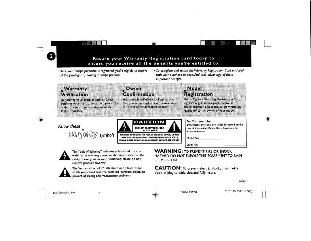 Philips FW-C100 manual 