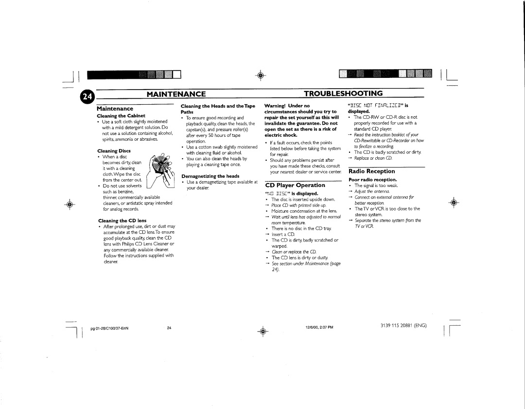 Philips FW-C100 manual 