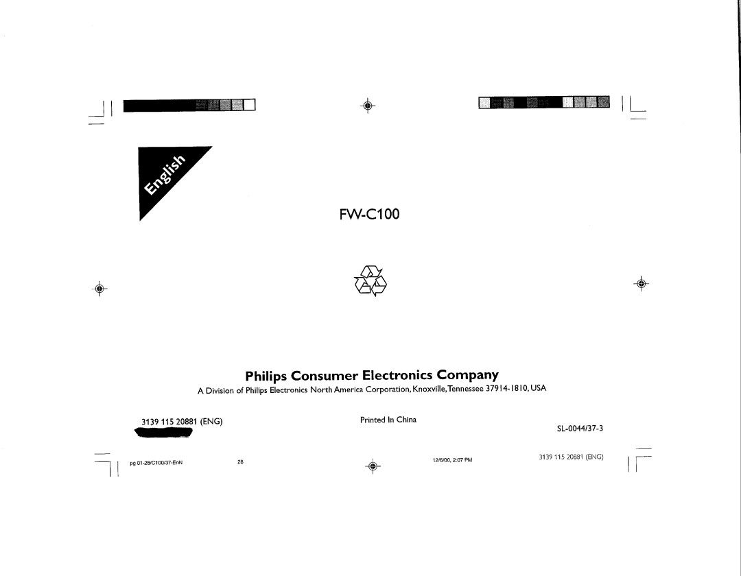 Philips FW-C100 manual 