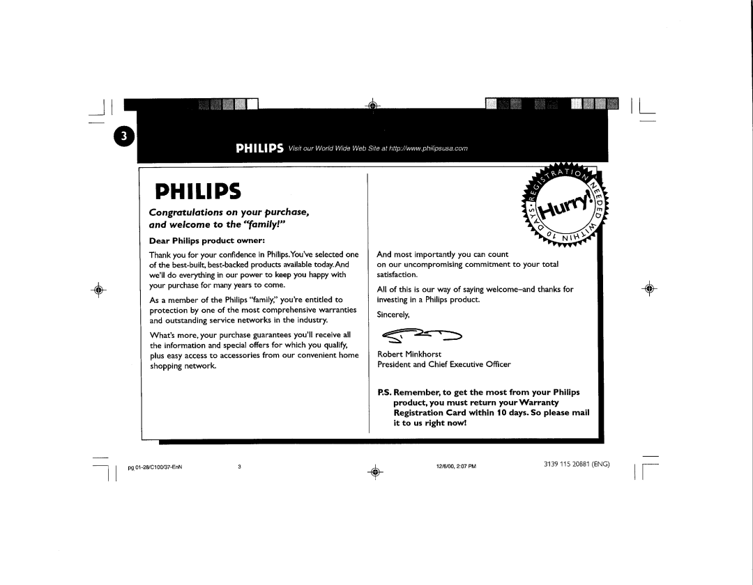 Philips FW-C100 manual 