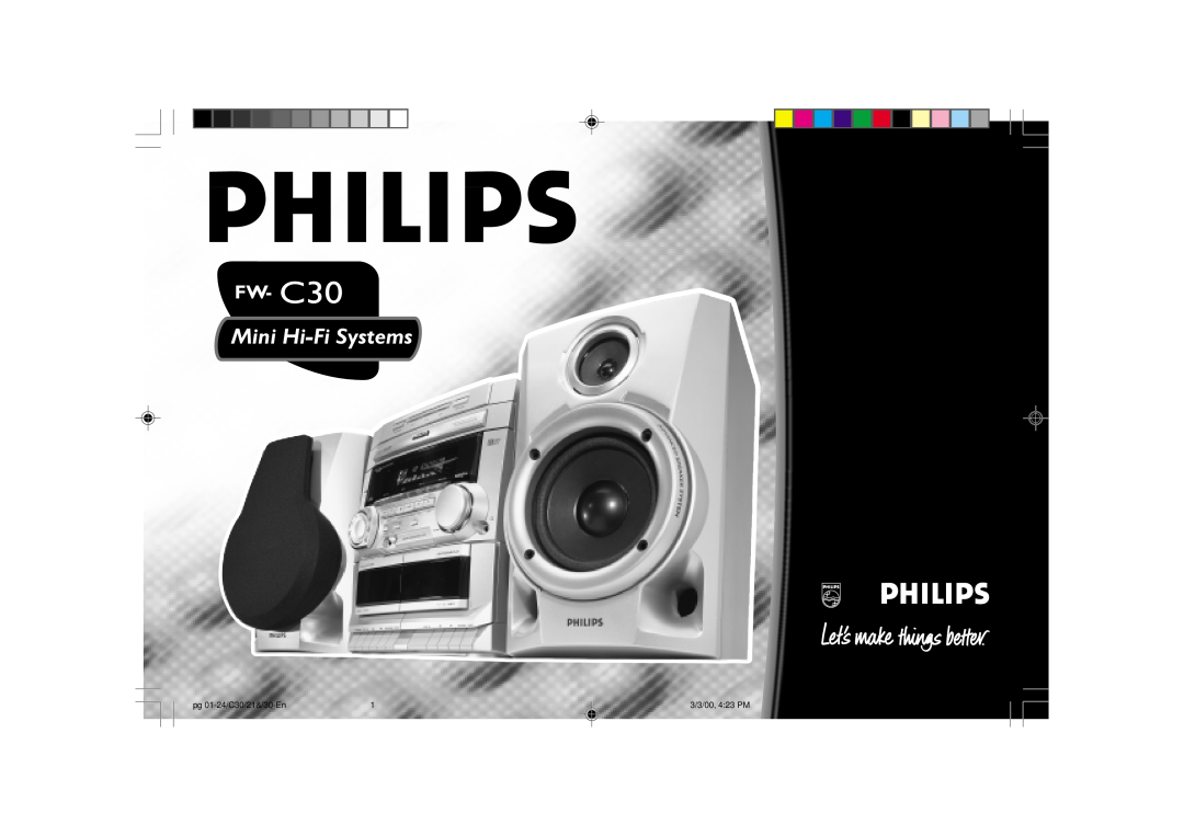 Philips FW-C30/21 manual Toll Free Help Line, Mini Hi-FiSystems, FW- C30, avec Changeur de 3 CD, pg 01-24/C30/21&/30-En 