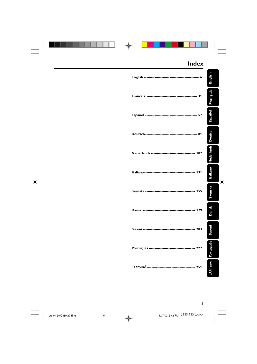 Philips FW-C380 manual 107, 131, 155, 179, 203, 227, 251 