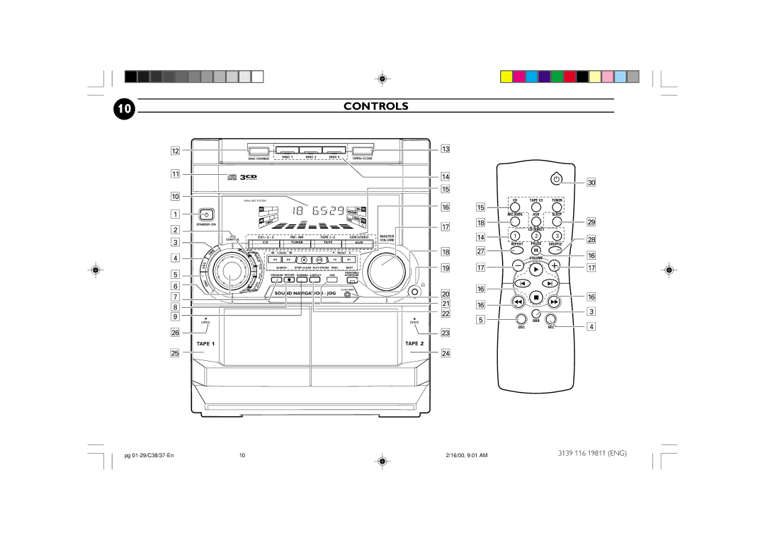 Philips FW-C38C/37 manual Controls, Disc 