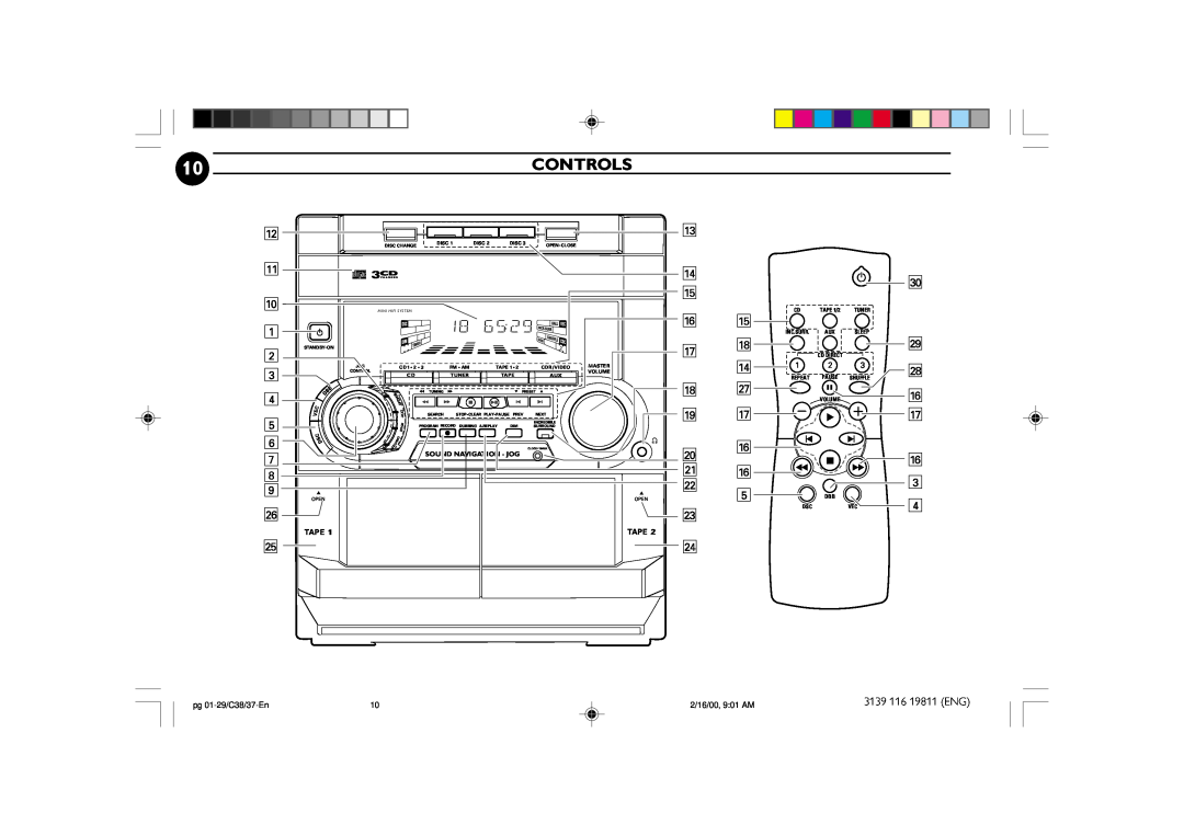 Philips FW-C38C/37 manual Controls 