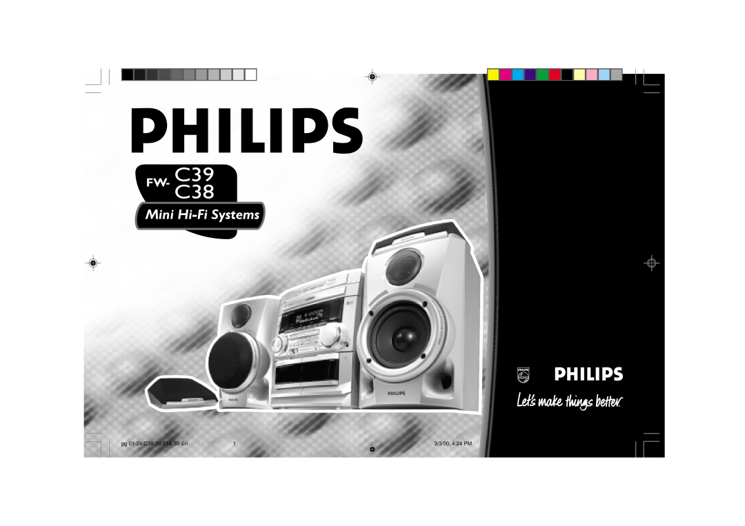 Philips FW-C39 manual Toll Free Help Line, Mini Hi-FiSystems, FW- C39C38, avec Changeur de 3 CD, pg 01-24/C38-39/21&/30-En 
