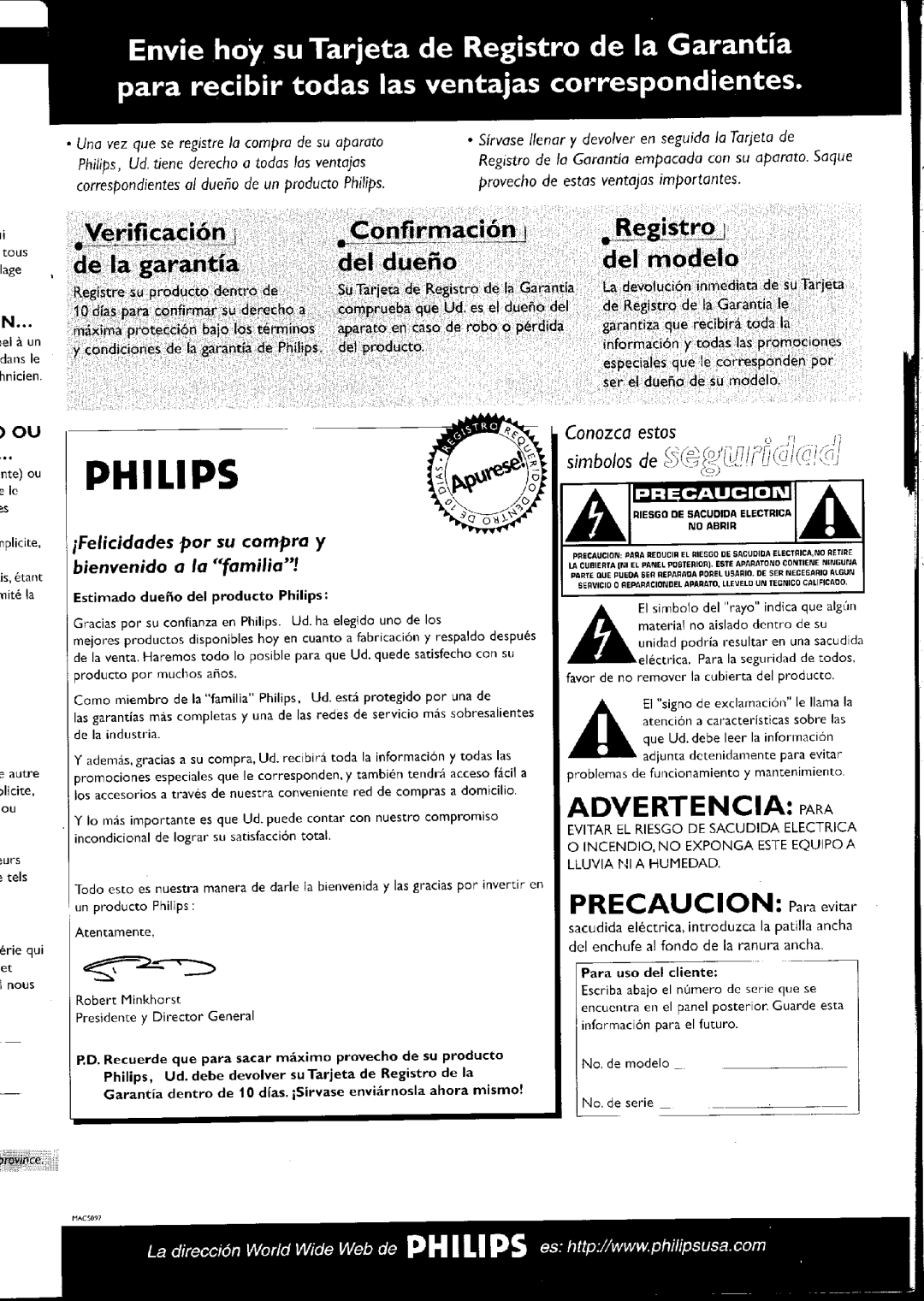 Philips FW-C500 manual 