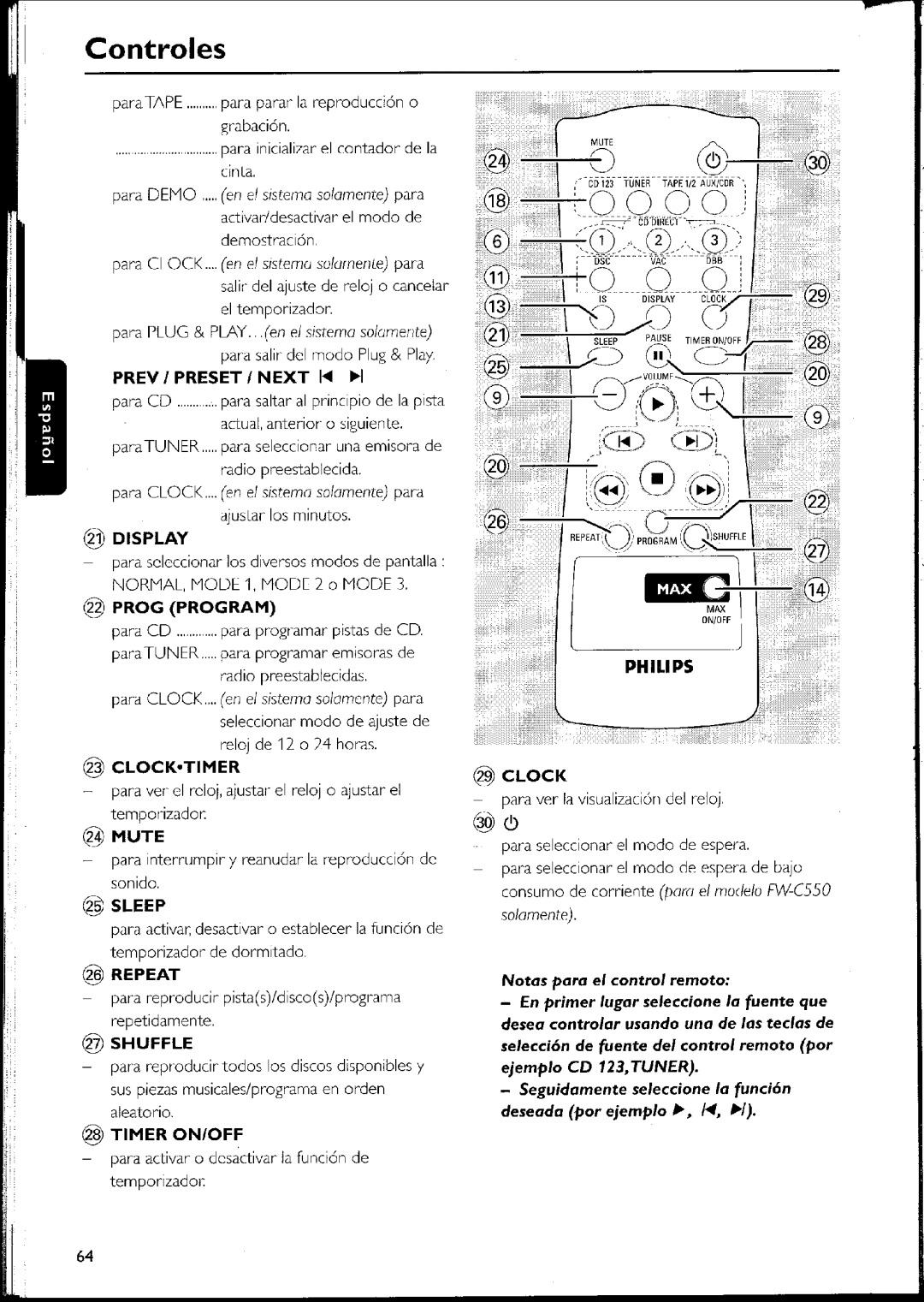 Philips FW-C500 manual 