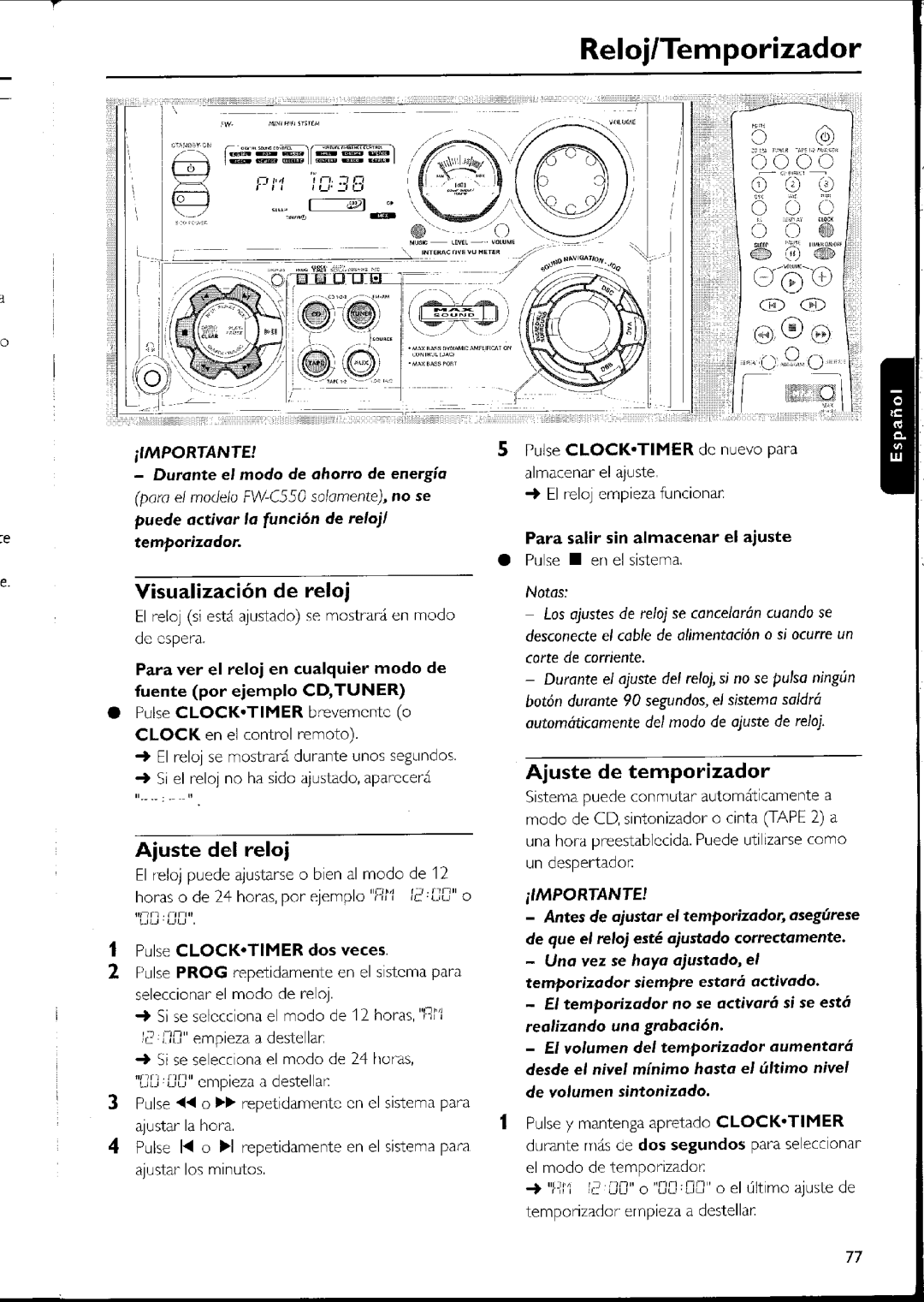 Philips FW-C500 manual 